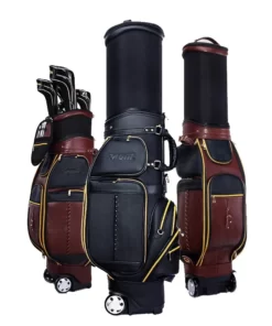 Golf Chính Hãng - Siêu thị Quần áo Golf và Phụ kiện Golf 145 TÚI GẬY GOLF FULLSET DA BÒ THẬT CAO CẤP NẮP CỨNG - PGM LEATHER GOLF BAG - QB043